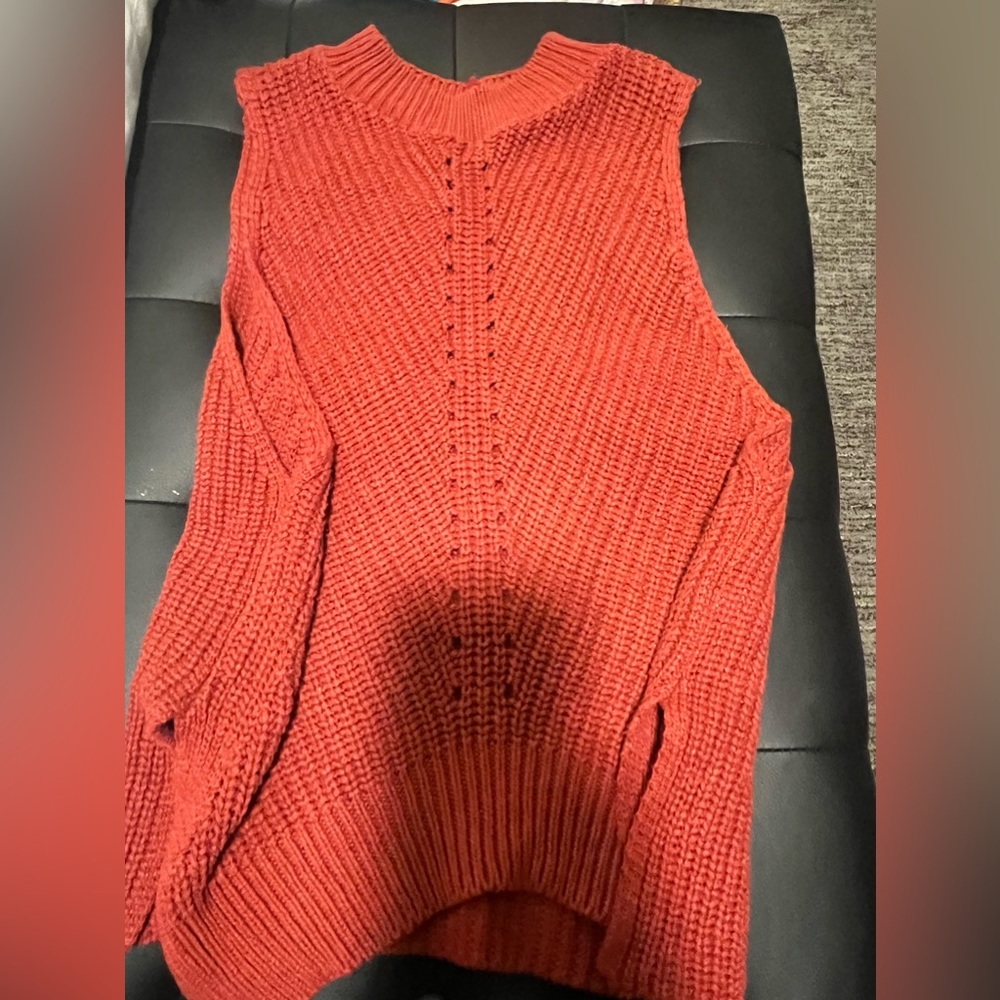 Express Red Knit Sleeveless Sweater Vest